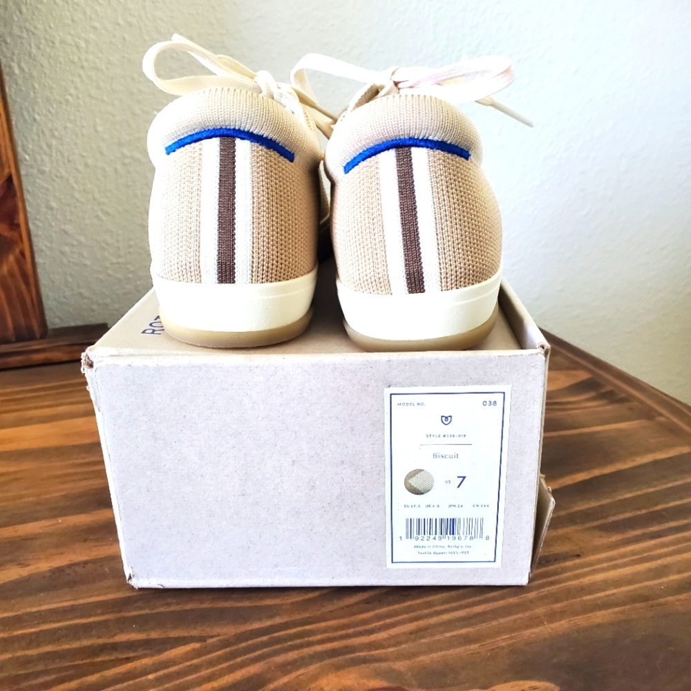 NWT Rothy's Lace Up Sneaker in Biscuit- Size 7 - Picture 9 of 10
